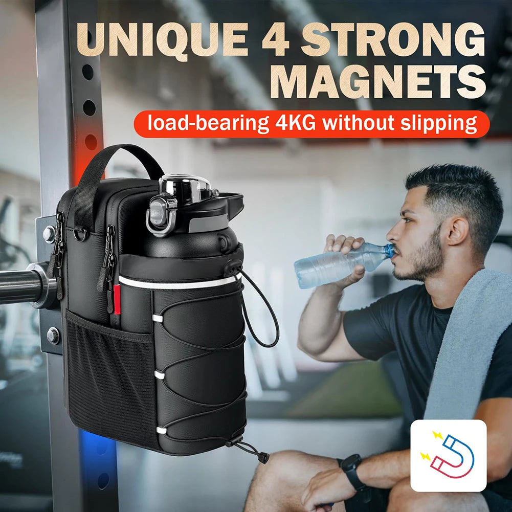 Magnetic Gym Bag Magnetic Sling Pocket Bottle Holder Crossbody Bag for Men and Women